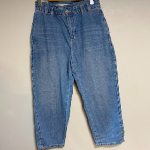 PILCRO Petite Light Wash Women's High-Rise Relaxed Tapered Jeans Size 27 - Picture 2 of 11